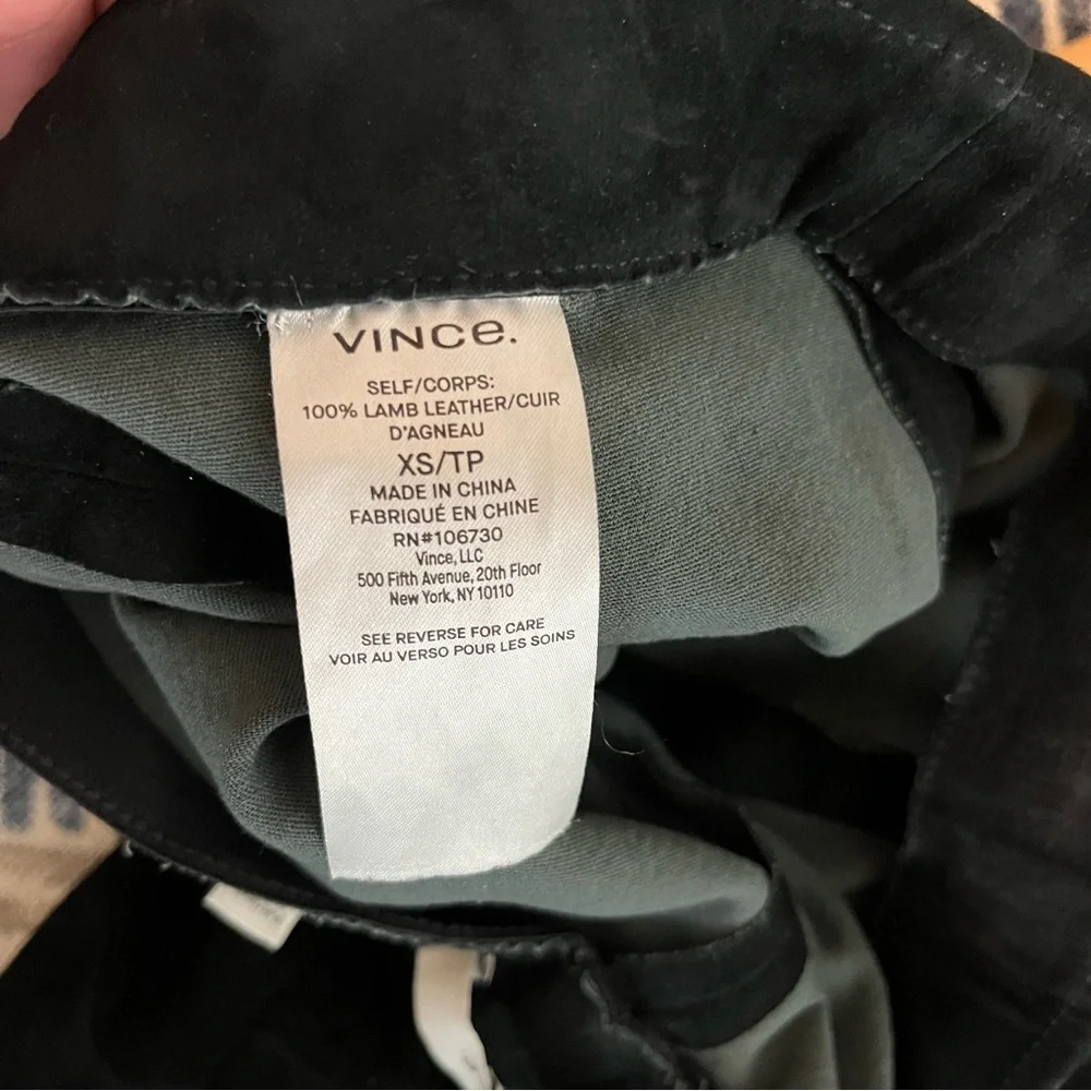 Vince Suede Lamb Leather Leggings Straight Leg Pants